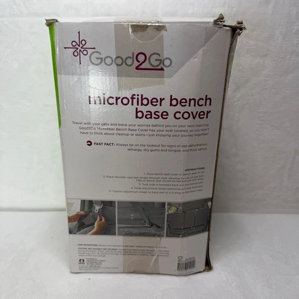 New Good2Go Microfiber Bench Base Cover Gray Pet Car Seat Protector 48-51in Long